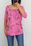 LOT 3 X T-SHIRTS PRINTED FLOWER 0652