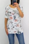 LOT 3 X T-SHIRTS PRINTED FLOWER 0652