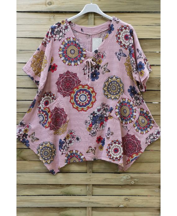 TUNIC LOOSE PRINTS ETHNIC 0659 PINK