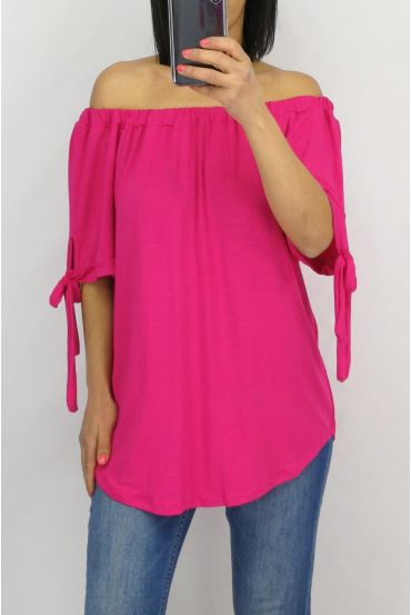 TOP EPAULES DENUDEES A NOUER 0654 FUSHIA