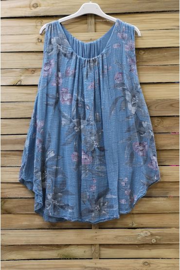 TOP WIDE PRINTS 0676 BLUE