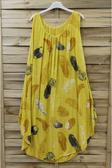 DRESS LOOSE-FITTING PRINTED 0670 YELLOW