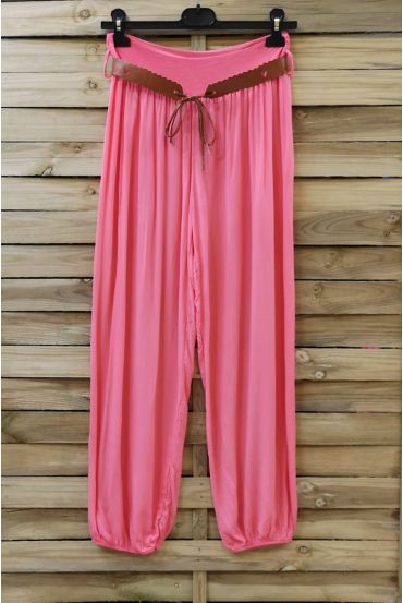 LOT 2 X PANTALONS + CEINTURE 0690 CORAIL