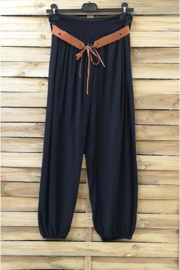 LOT 2 X PANTALONS + CEINTURE 0690 NOIR