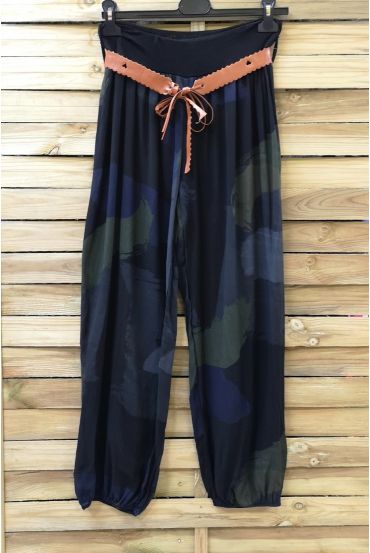 LOT 2 X PANTS PRINTED + BELT 0691 BLACK