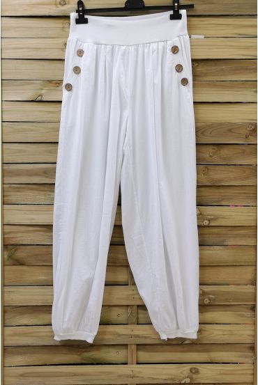 PANTALONES DE BOTONES 0689 BLANCO