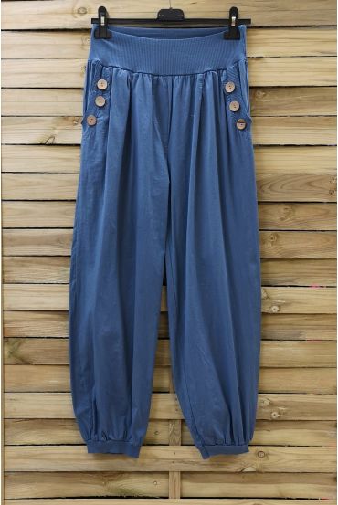 PANTALON BOUTONS 0689 BLEU