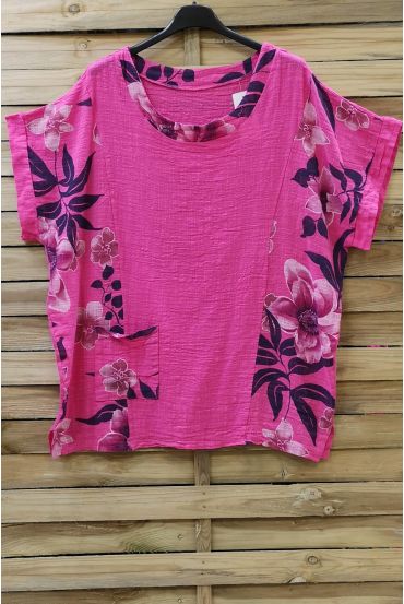 LARGE SIZE TUNIC PRINTED 0688 FUSHIA