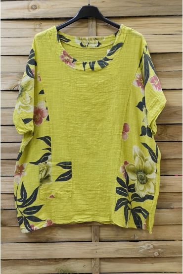 LARGE SIZE TUNIC PRINTED 0688 GREEN ANISE