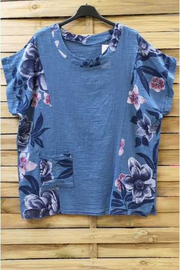 LARGE SIZE TUNIC PRINTED 0688 BLUE