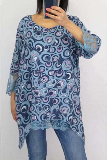 TUNIC WIDE LACE 0635 BLUE