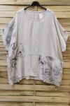 TUNIC BAGGY LINEN 0698 BEIGE