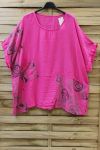 TUNIC BAGGY LINEN 0698 FUSHIA