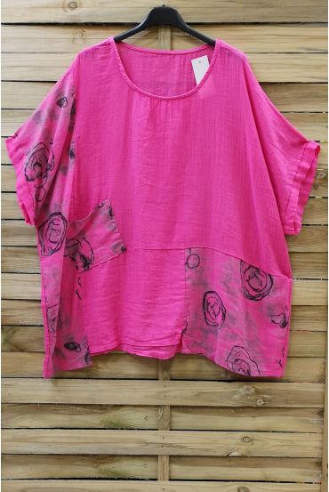 TUNIC BAGGY LINEN 0698 FUSHIA