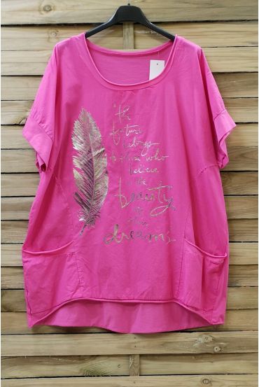 T-SHIRT GESCHNITTEN BEFLOCKUNG 0699 FUSHIA