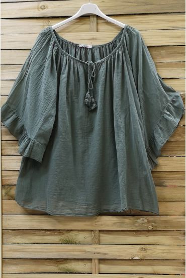 TUNIQUE OVERSIZE BOHEME 0705 VERT MILITAIRE