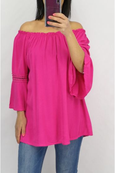 TUNIC SLEEVES LACE 0702 FUSHIA