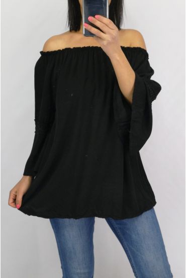 TUNIC SLEEVES LACE 0702 BLACK