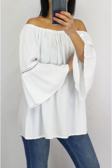 TUNIC SLEEVES LACE 0702 WHITE