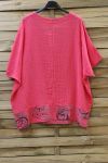 TUNIC BAGGY LINEN 0696 CORAL