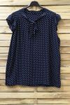 LARGE SIZE BLOUSE A PEA 0716 NAVY BLUE