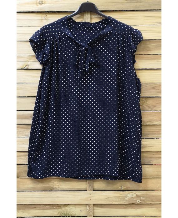 GROOT FORMAAT BLOUSE EEN ERWT 0716 NAVY BLAUW