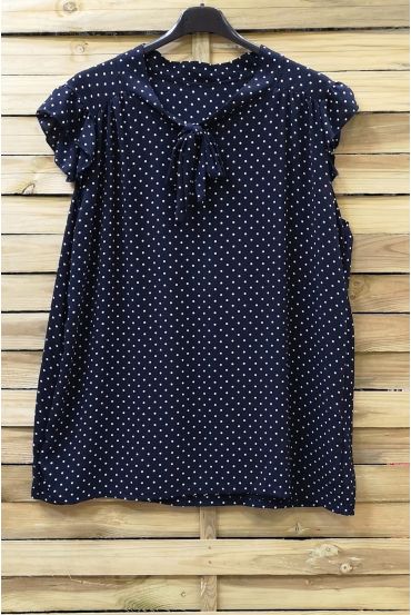 LARGE SIZE BLOUSE A PEA 0716 NAVY BLUE