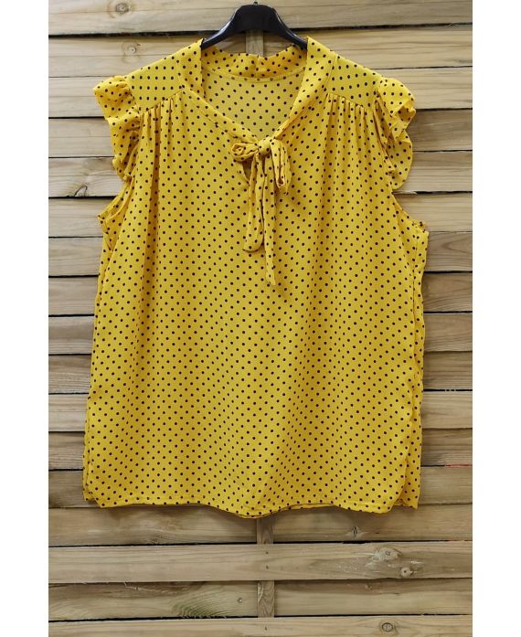 GRAN TAMAÑO DE LA BLUSA DE UN GUISANTE 0716 AMARILLO