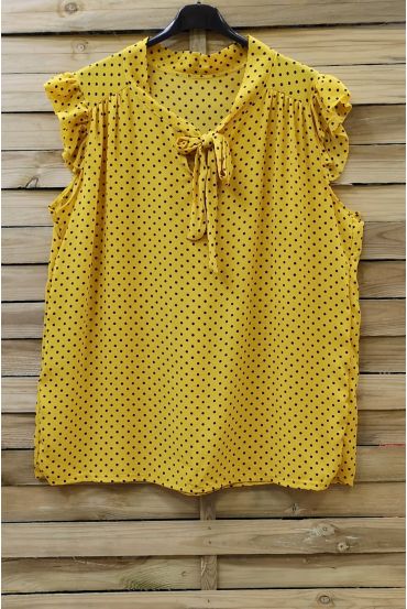 GRAN TAMAÑO DE LA BLUSA DE UN GUISANTE 0716 AMARILLO