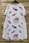 LARGE SIZE DRESS 2 POCKETS 0721-WHITE