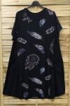 LARGE SIZE DRESS 2 POCKETS 0721 BLACK