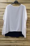 LARGE SIZE TUNIC SUPERPOSEE + NECKLACE 0722 WHITE