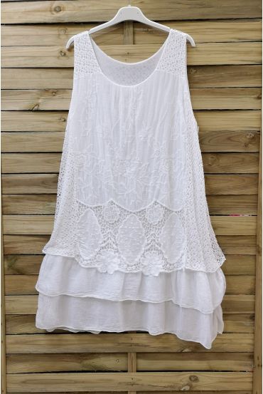 TUNIC DRESS LACE 0707 WHITE