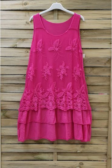 KLEID TUNIKA SPITZE 0708 FUSHIA