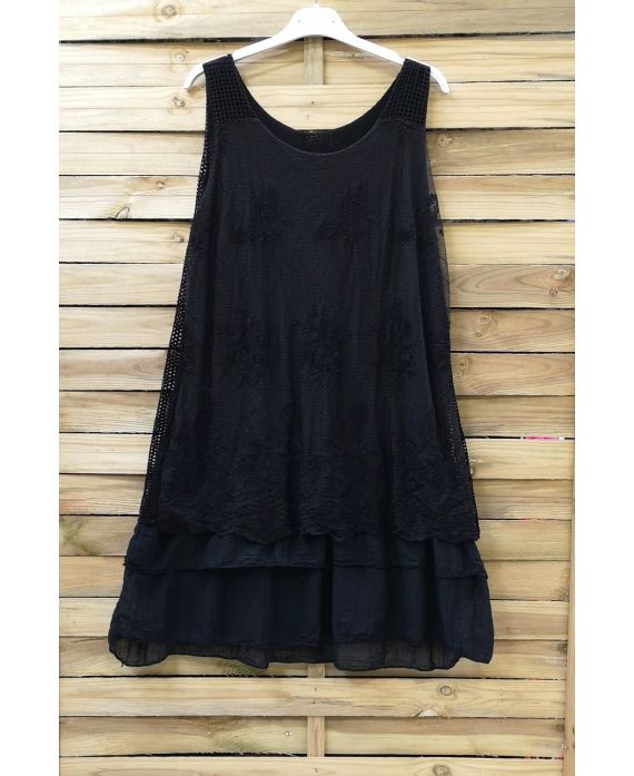 TUNIC DRESS LACE 0708 BLACK