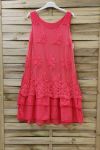 ROBE TUNIQUE DENTELLE 0708 CORAIL