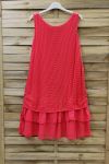 ROBE TUNIQUE DENTELLE 0708 CORAIL