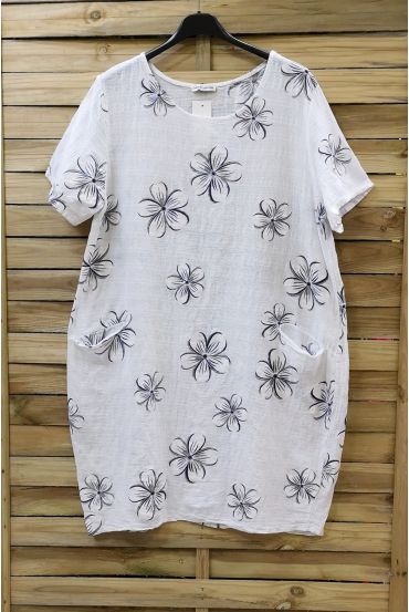 TUNIC DRESS LOOSE-0725 WHITE