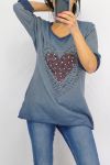 T-SHIRT CORAZÓN 0728 AZUL