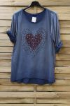 T-SHIRT CUORE 0728 BLU