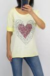 T-SHIRT CUORE 0728 GIALLO