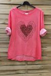 T-SHIRT CORAZÓN 0728 CORAL