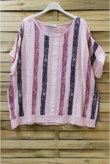 TOP LINEN SEQUIN WIDE 0713 PINK