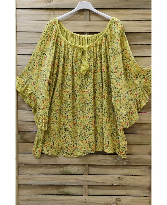 TUNIC IN LINEN OVERSIZE 0715 YELLOW