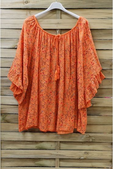 TUNIC IN LINEN OVERSIZE 0715 ORANGE