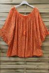 TUNIC IN LINEN OVERSIZE 0715 ORANGE