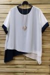 LARGE SIZE TUNIC + NECKLACE 0717 WHITE