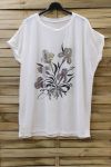 GRANDE TAILLE T-SHIRT FLOCAGE 0718 BLANC