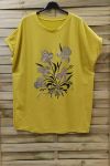 GRANDE TAILLE T-SHIRT FLOCAGE 0718 JAUNE