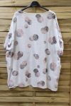 LARGE SIZE TUNIC PRINTED POCKETS 0714 WHITE